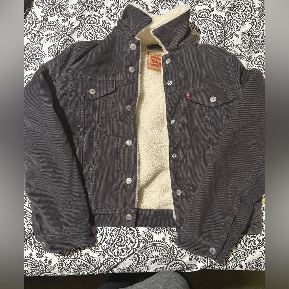 Levi’s ladies xs grey fleece corduroy